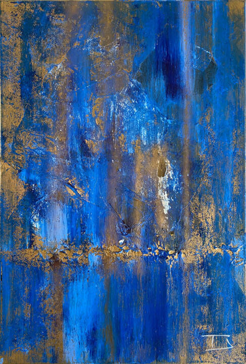Bleu & Or #07 绘画, 23.6x15.8 in