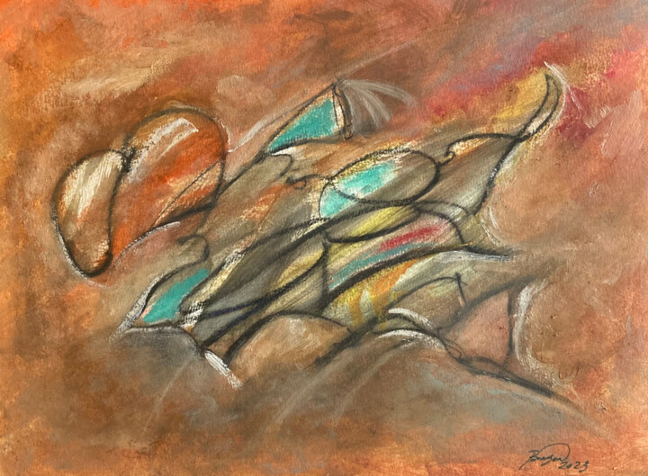 Peinture intitulée "Abstraction 3" par Guy Benson, Œuvre d'art originale, Huile