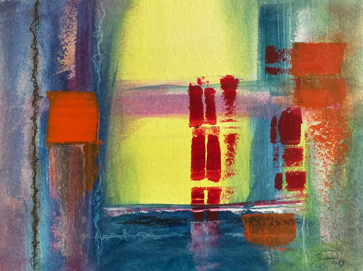 Peinture intitulée "Abstraction 5" par Guy Benson, Œuvre d'art originale, Huile