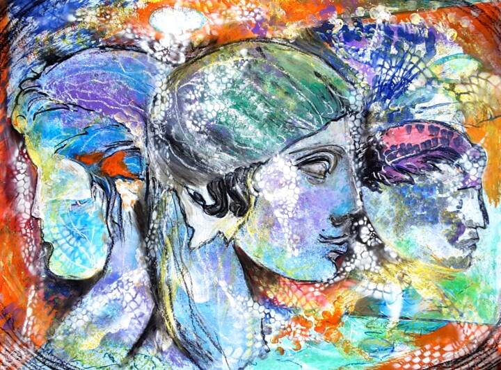 l'Erma di Apollo e l'artista 绘画, 19.7x27.6 in