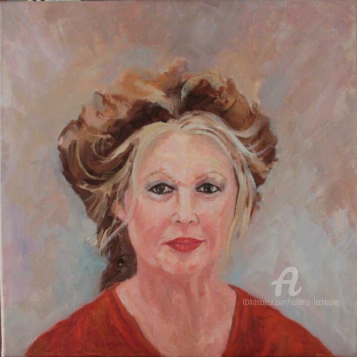 Peinture intitulée "Brigitte Bardot" par Chéker, Œuvre d'art originale, Huile Monté sur Châssis en bois