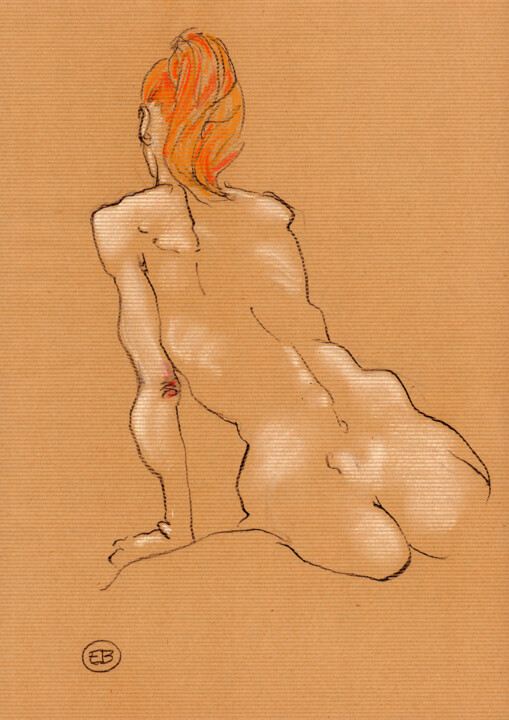 A832 Gisèle de dos 图画, 15.8x11.8 in