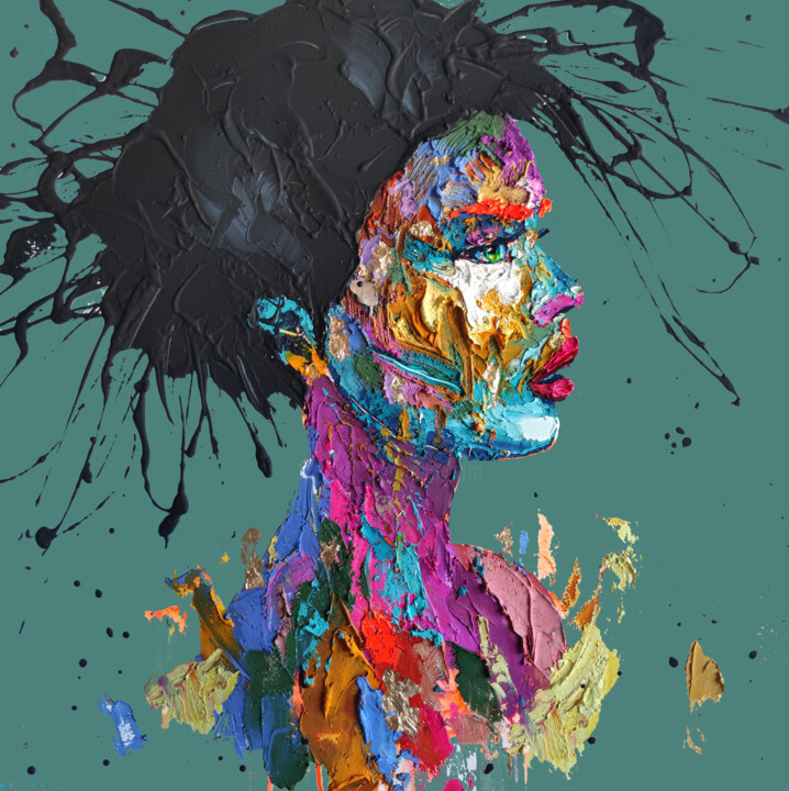 Black expansión 绘画, 31.5x31.5 in