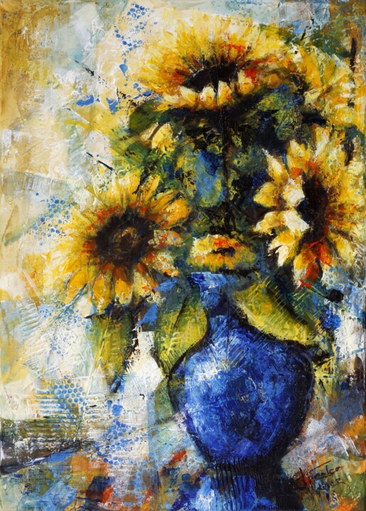 Sunflowers 绘画, 27.6x19.7 in