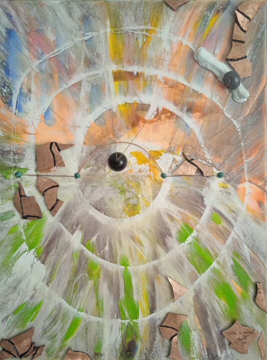 " Contre la montre " 绘画, 31.5x23.6 in