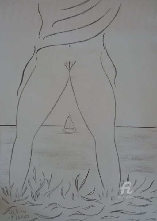 Face à la mer 图画, 16.1x11.8 in
