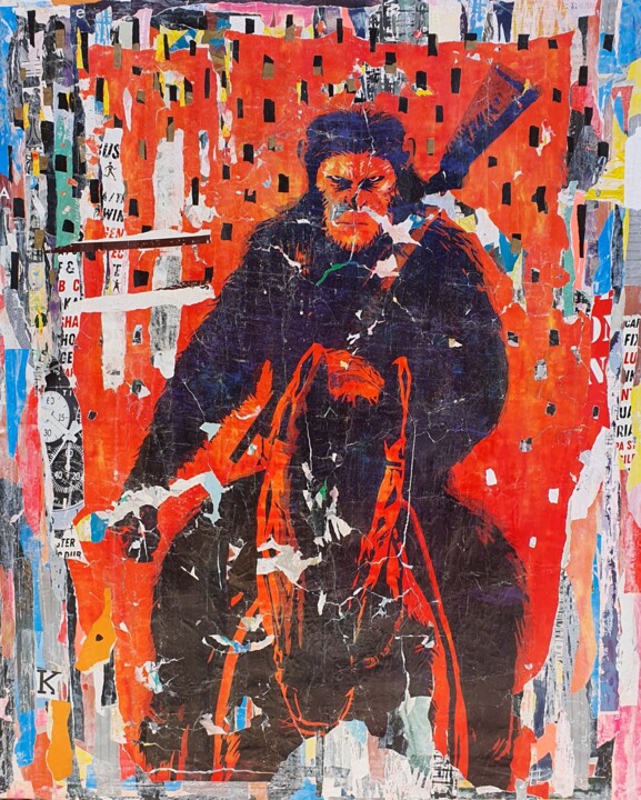 The Return of Monkeys 拼贴, 63x51.2 in