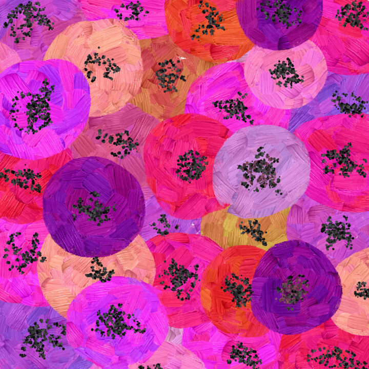 Colorful Poppies - Print 数字艺术, 31.5x31.5 in