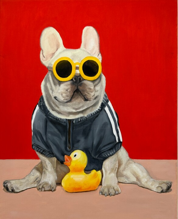 Dog's Duck 2 绘画, 19.7x15.7 in