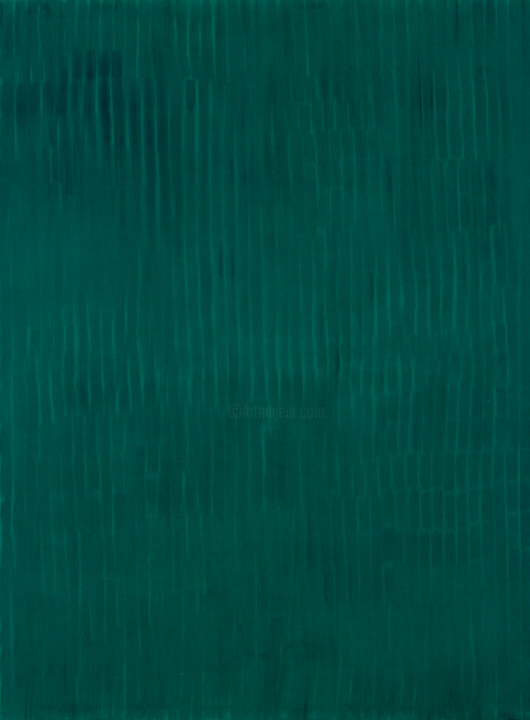 Peinture intitulée "Emerald Stripes" par Petr Johan Marek, Œuvre d'art originale, Huile