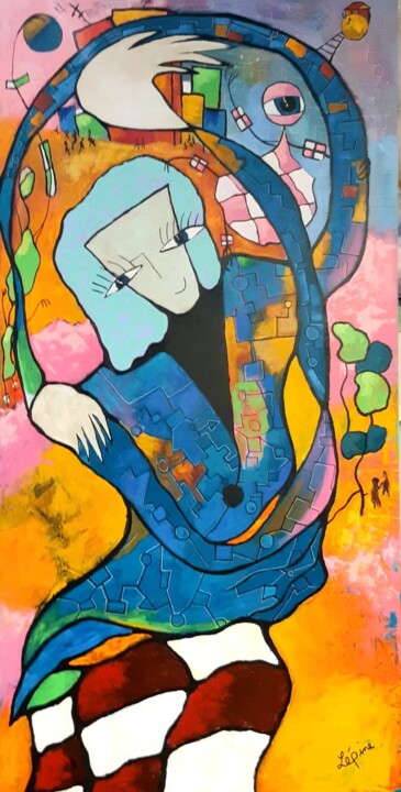 Tout les chemins menent a la maison 绘画, 72x36 in