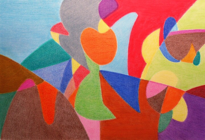 Astratto 5/2023- Abstract 5/2023 Resim, 20,5x29,5 in