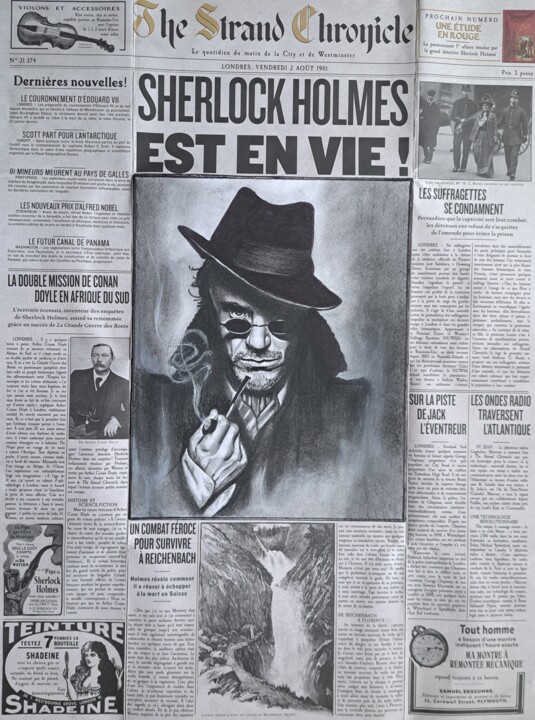 图画 标题为“Sherlock” 由Vanessa Krawczyk, 原创艺术品, 石墨