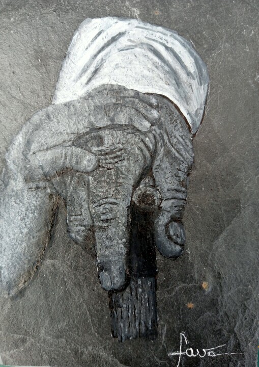 绘画,  6.3x4.3 in 