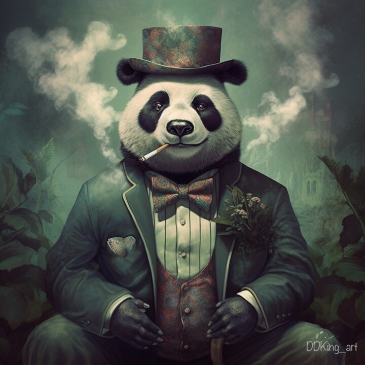 Grafika cyfrowa / sztuka generowana cyfrowo zatytułowany „Panda” autorstwa Ddking, Oryginalna praca, Cyfrowy wydruk