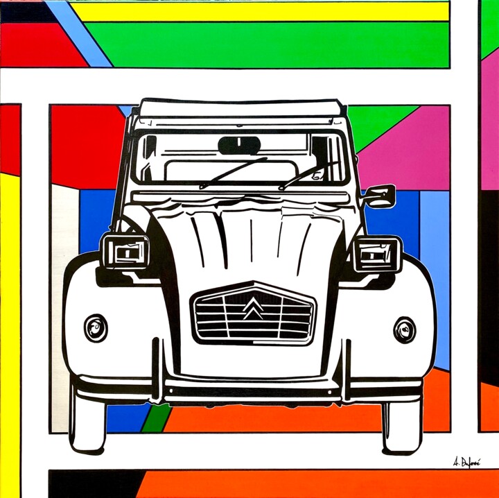 2CV 绘画, 31.5x31.5 in