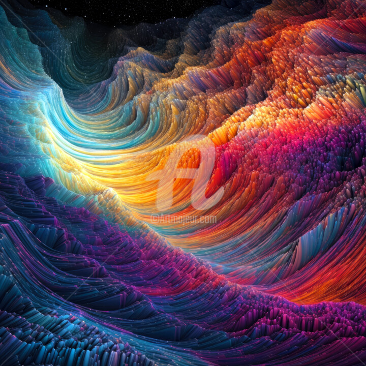 数字艺术 标题为“Space Waves Sonic V…” 由Justyna Jaszke, 原创艺术品, AI生成的图像