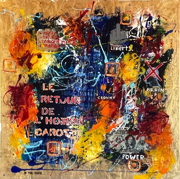 LE RETOUR DE L’HOMME CAROTTE 绘画, 31.5x31.5 in