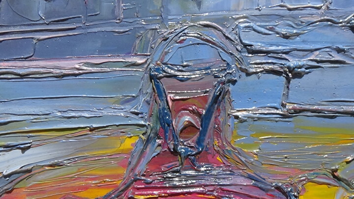 Painting titled "le graal legende ar…" by Frederic Servian, Original Artwork, Oil