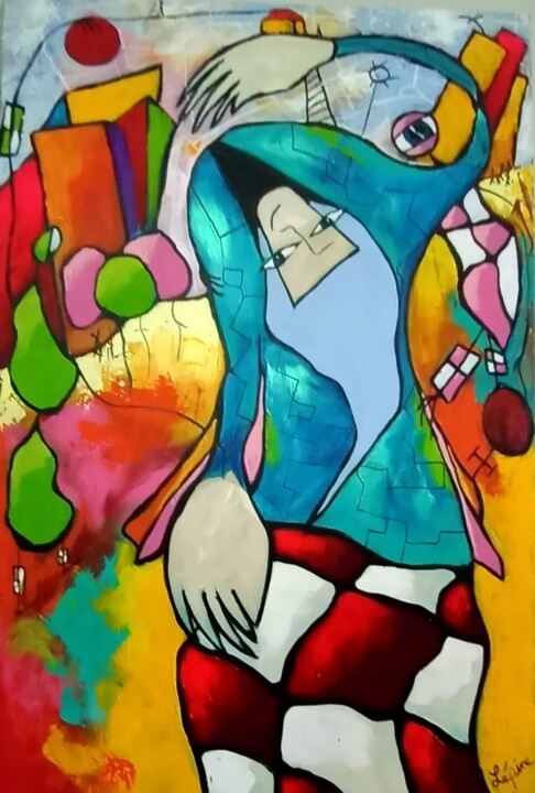 suivrent les lignes du ciel 绘画, 36x24 in