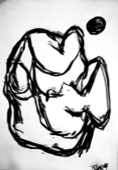 Dessin intitulée "Desnuda sin partes" par Fernando Rubio, Œuvre d'art originale, Fusain