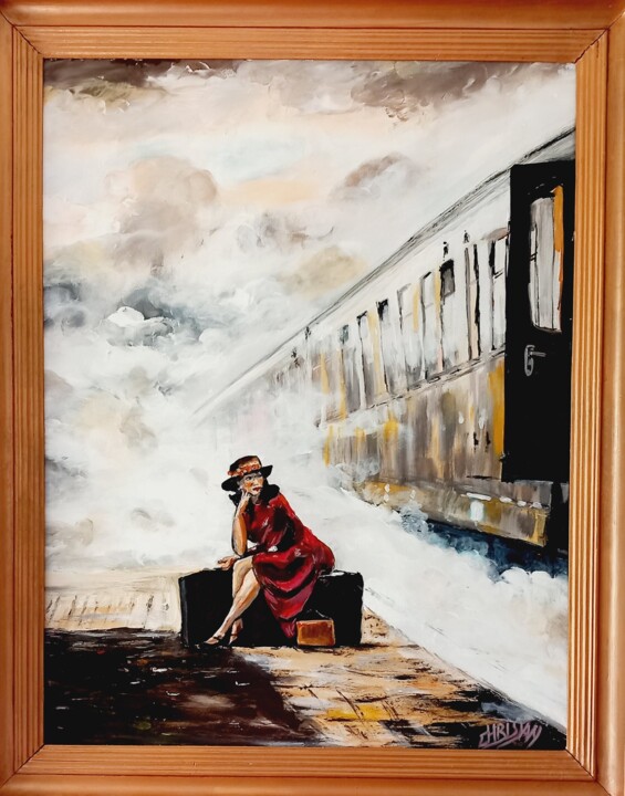 L ATTENTE 绘画, 26.8x20.9 in