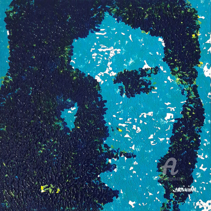 Peinture intitulée "Lisa portrait de fe…" par Sophie Artinian, Œuvre d'art originale, Huile Monté sur Carton
