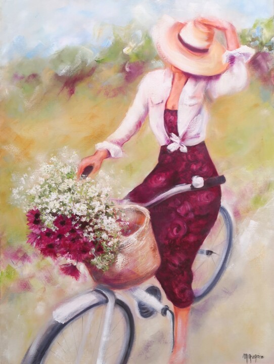 Élégante à bicyclette