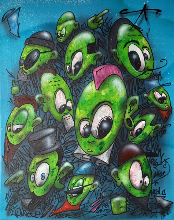 Zombiland 绘画, 19.7x15.8 in