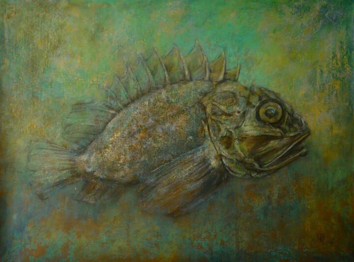 Fish 绘画, 36.2x48 in
