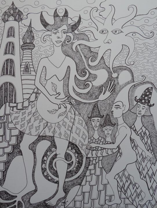 La Fable 图画, 18.9x14.2 in