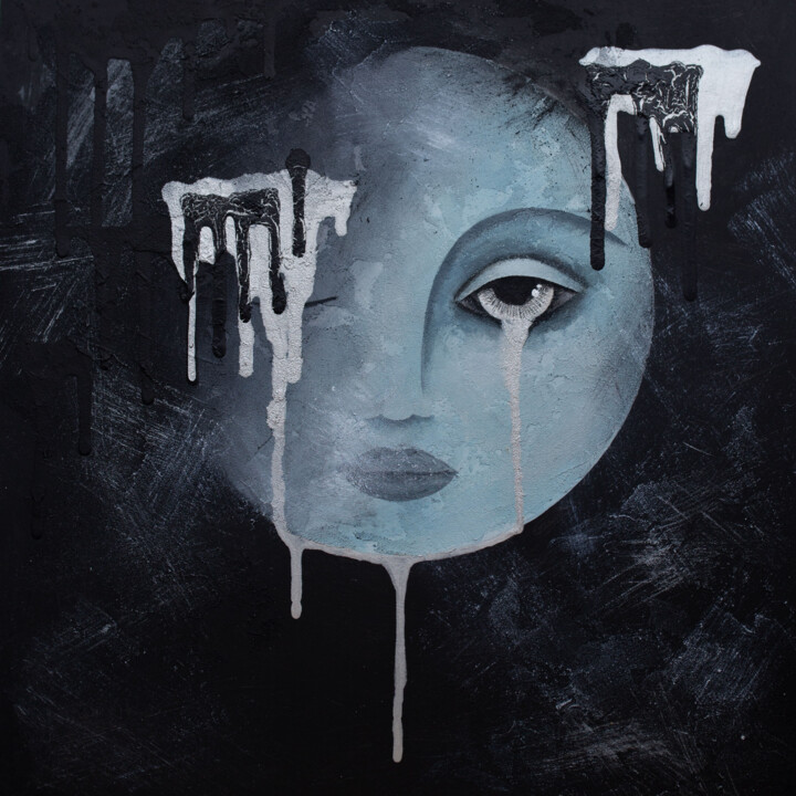 The lights go out Tablo, 15,7x15,7 in