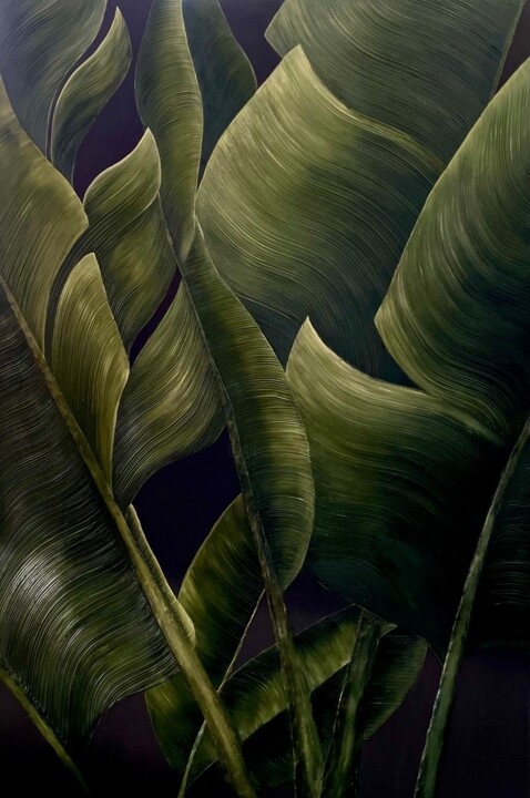 Tropical Paradises | Tropical wall decor Botanical Painting, 47.2x31.5 in