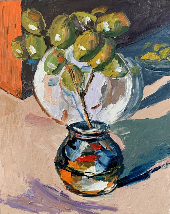 Olive branch. still life 绘画, 11.8x9.5 in