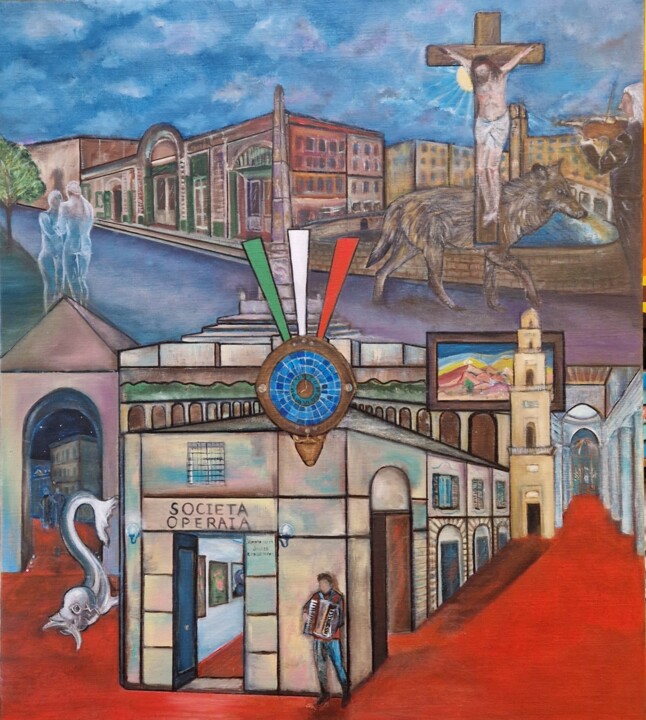 Peinture intitulée "Souvenirs de Lecce-…" par Ralph.S, Œuvre d'art originale, Huile
