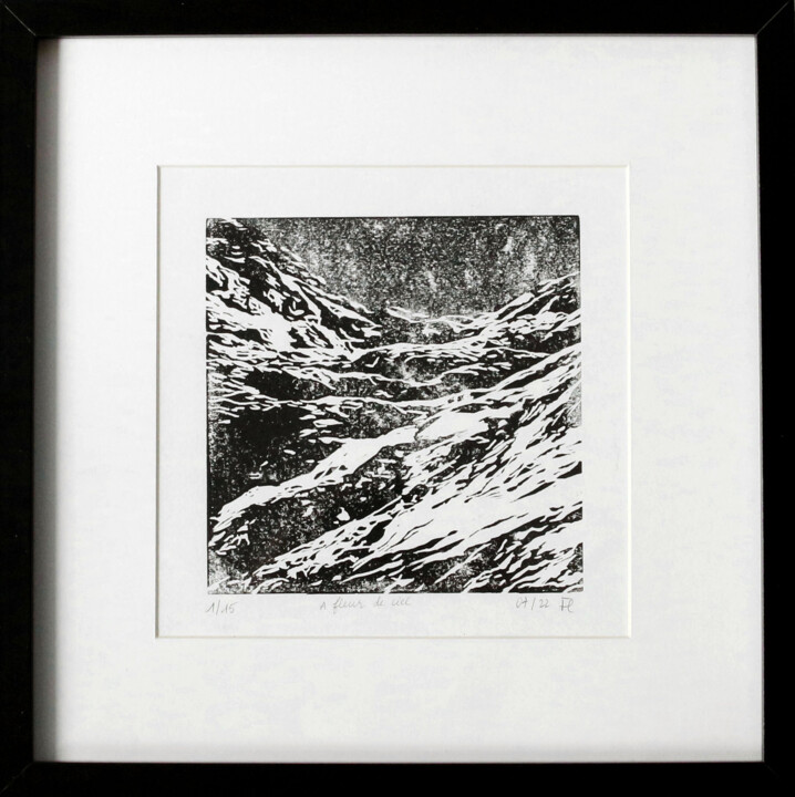 A fleur de ciel 1/15 Printmaking, 7.9x7.9 in