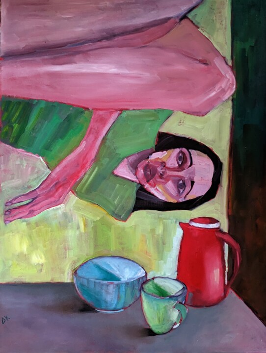 Morgenkaffee 绘画, 31.5x23.6 in