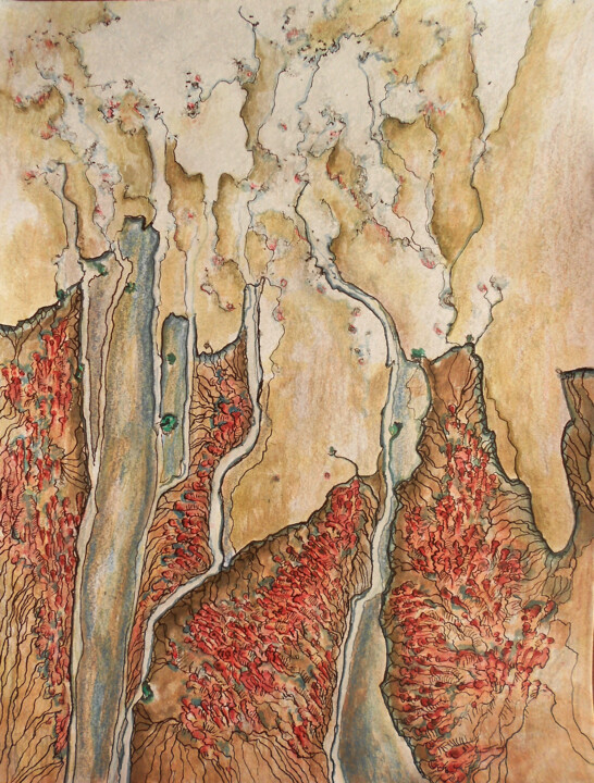 From the surface to the core I 绘画, 15.8x11.8 in