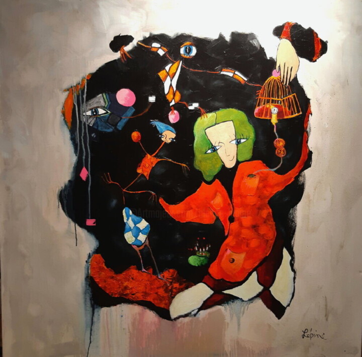 绘画,  48x48 in 