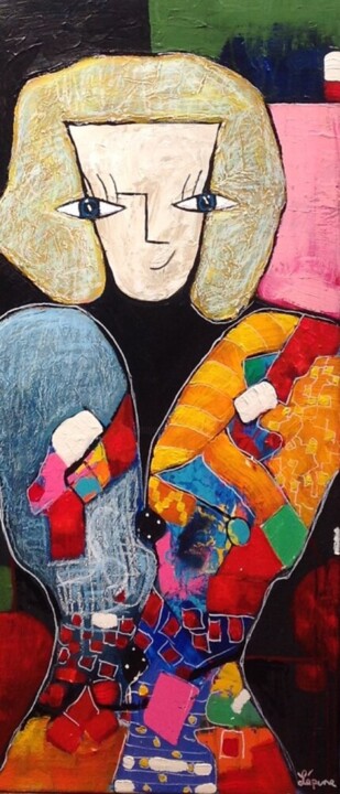 Seule sans artifice 绘画, 36x18 in