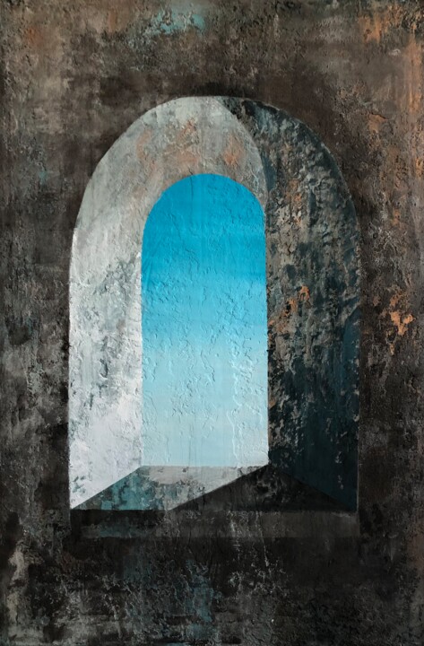 Картина под названием "Выход" - Julia Evpak, Подлинное произведение искусства, Акрил Установлен на Деревянная рама для носил…