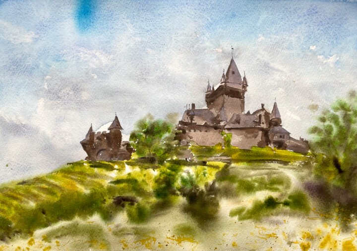 Cochem Castle 绘画, 14.6x20.5 in