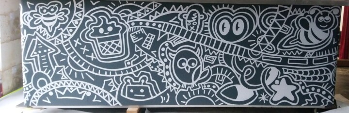 Doodle Bar aux Terrasses de Saint Martin 绘画, 47.2x157.5 in
