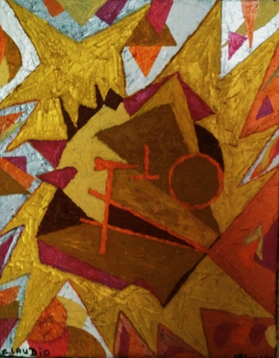 Peinture intitulée "Le vélo dans l'espa…" par Claudie Savelli (CLAUDIE-SAVELLI-CLAUDIA), Œuvre d'art originale, Acrylique Mo…
