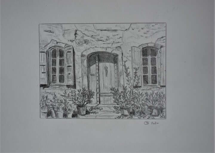 Crayon graphite : Mas provençal Disegno, 8,3x11,8 in