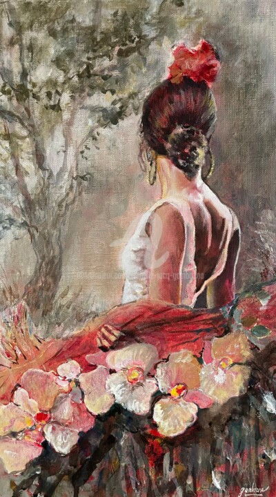 Primavera -3 绘画, 18.1x10.6 in