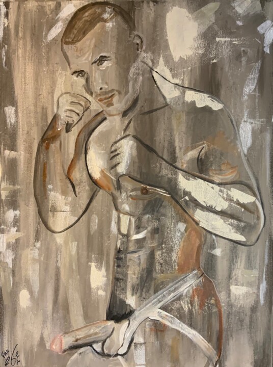 Boxeur 绘画, 31.5x23.6 in