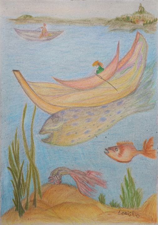 Meditation Water Spirits 图画, 11.6x8.3 in