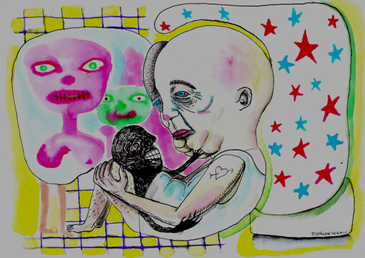 Vieillesse et maux croisés 图画, 8.3x11.7 in