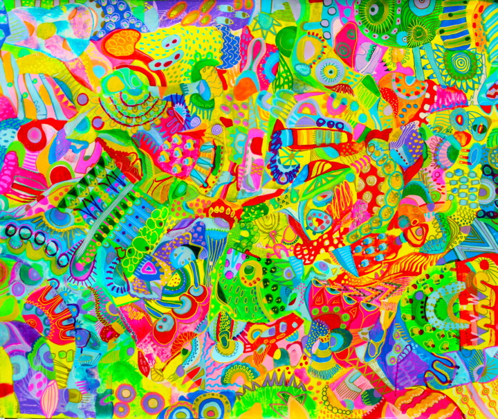 「529. Honey Flowers…」というタイトルの絵画 Veera Zukovaによって, オリジナルのアートワーク, アクリル